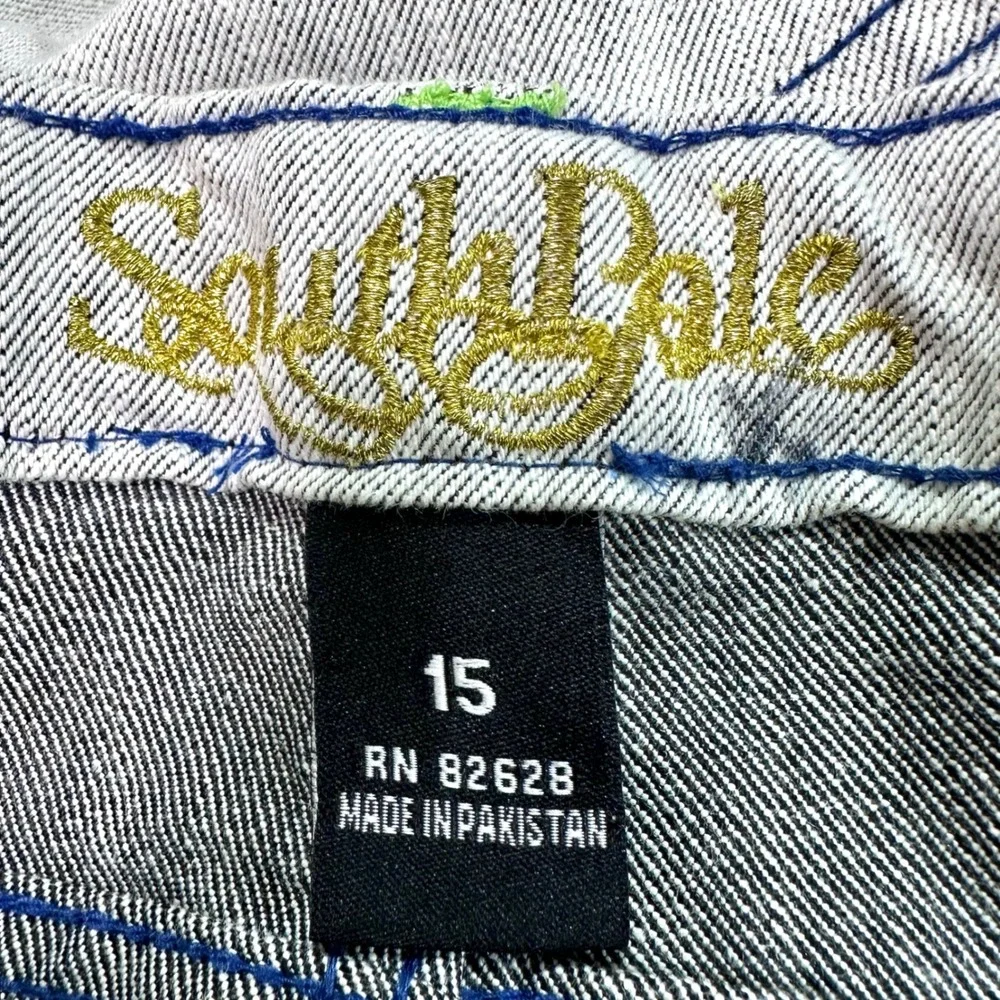 SOUTHPOLE Vintage Y2K Gray Embroidered Spell Out Logo Wide Leg Baggy Jeans 15